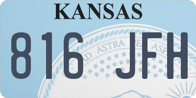 KS license plate 816JFH