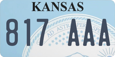 KS license plate 817AAA