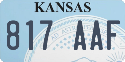 KS license plate 817AAF