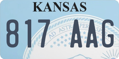 KS license plate 817AAG