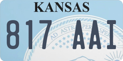 KS license plate 817AAI