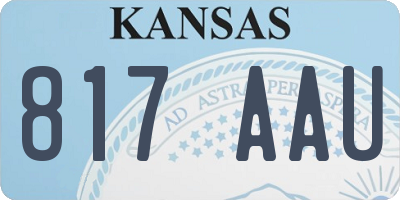 KS license plate 817AAU