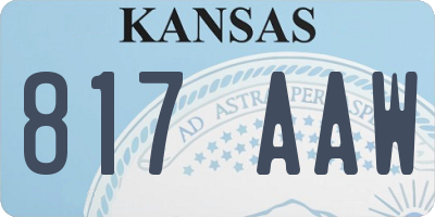 KS license plate 817AAW