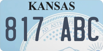 KS license plate 817ABC