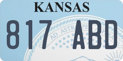 KS license plate 817ABD