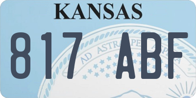 KS license plate 817ABF