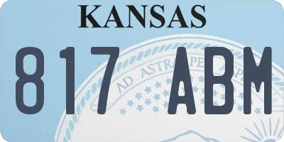 KS license plate 817ABM