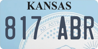 KS license plate 817ABR