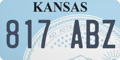 KS license plate 817ABZ