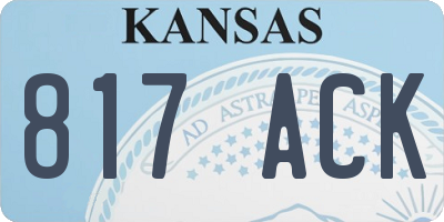 KS license plate 817ACK