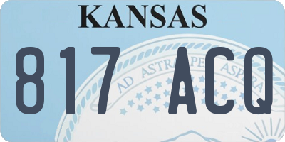 KS license plate 817ACQ