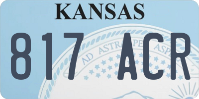 KS license plate 817ACR