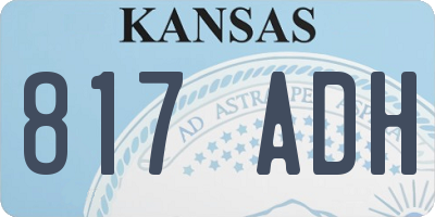 KS license plate 817ADH