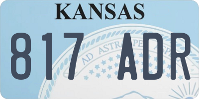 KS license plate 817ADR