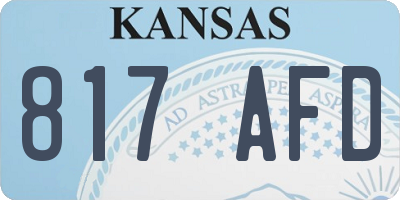 KS license plate 817AFD