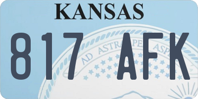 KS license plate 817AFK