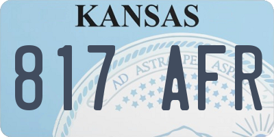 KS license plate 817AFR