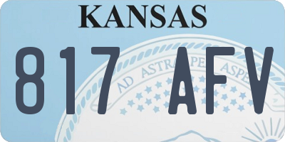 KS license plate 817AFV