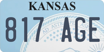 KS license plate 817AGE