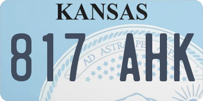 KS license plate 817AHK