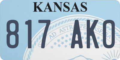 KS license plate 817AKO