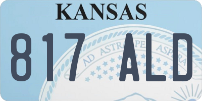KS license plate 817ALD