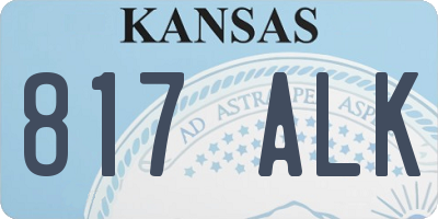 KS license plate 817ALK