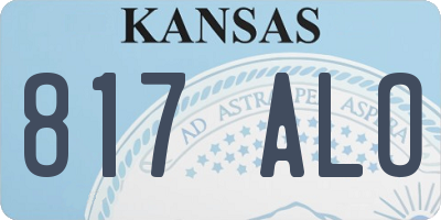 KS license plate 817ALO