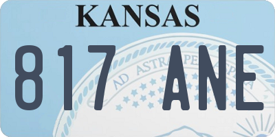 KS license plate 817ANE