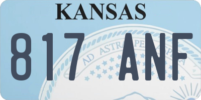 KS license plate 817ANF