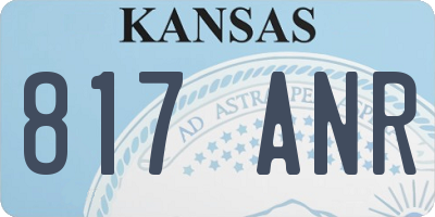 KS license plate 817ANR