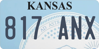 KS license plate 817ANX