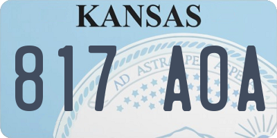KS license plate 817AOA