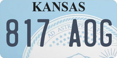 KS license plate 817AOG