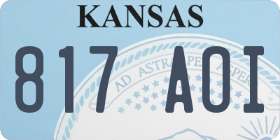 KS license plate 817AOI