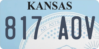 KS license plate 817AOV