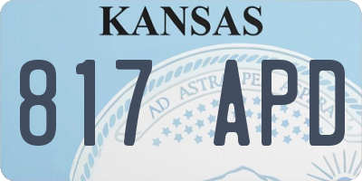 KS license plate 817APD