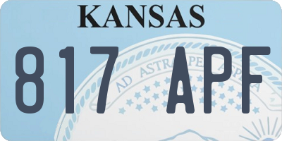 KS license plate 817APF