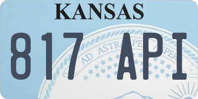 KS license plate 817API