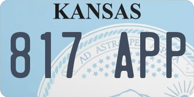 KS license plate 817APP