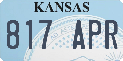 KS license plate 817APR