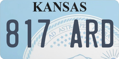 KS license plate 817ARD