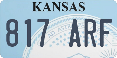 KS license plate 817ARF