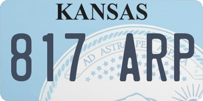 KS license plate 817ARP