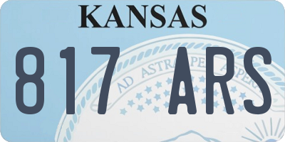 KS license plate 817ARS