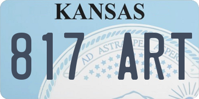 KS license plate 817ART