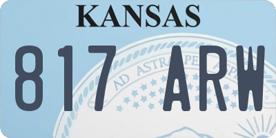 KS license plate 817ARW