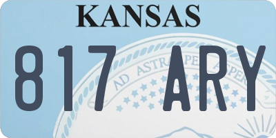 KS license plate 817ARY