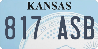KS license plate 817ASB