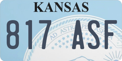 KS license plate 817ASF